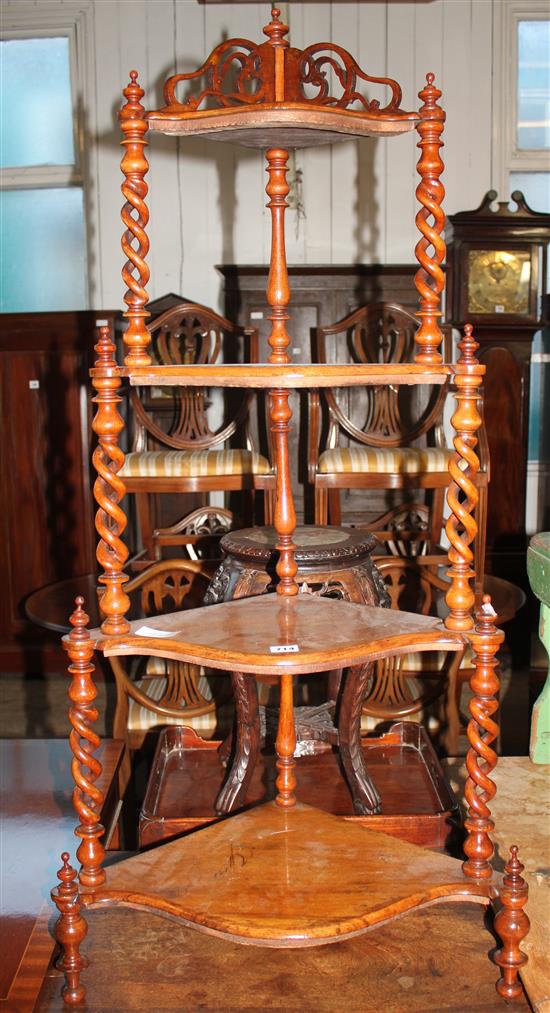 Victorian 4 tier walnut what-not